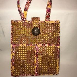 Vintage Vera Bradley Tiki Tote Bali Gold